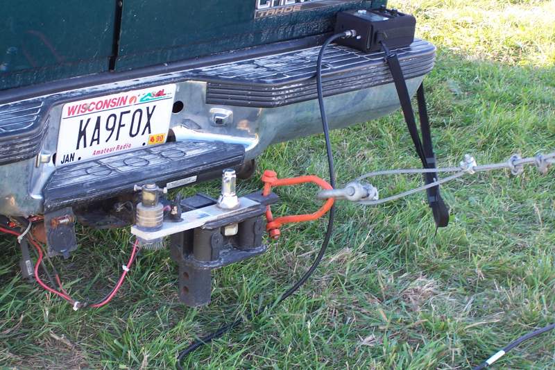 The Tram Line was attached to KA9FOX's truck.