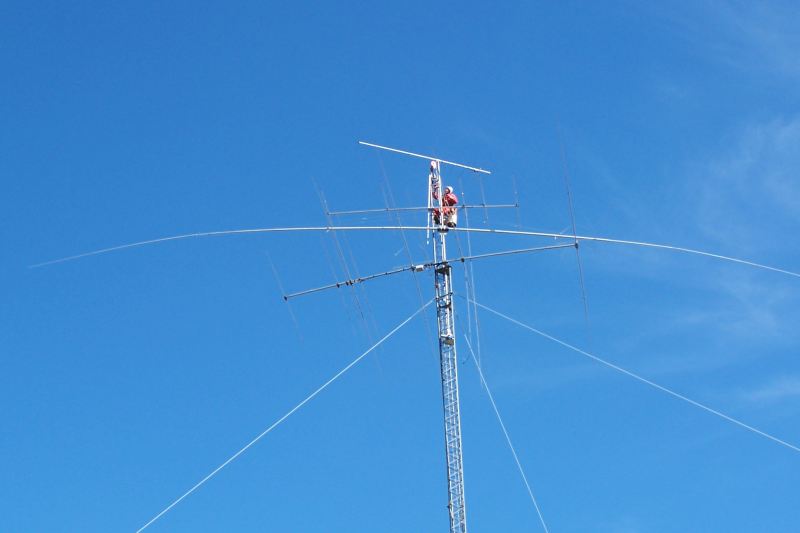 All 4 antennas are mounted, but not yet aligned.