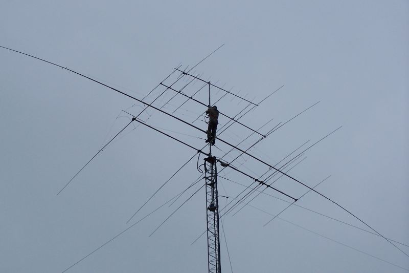 Another picture of Chuck climbing the mast. He is my hero!