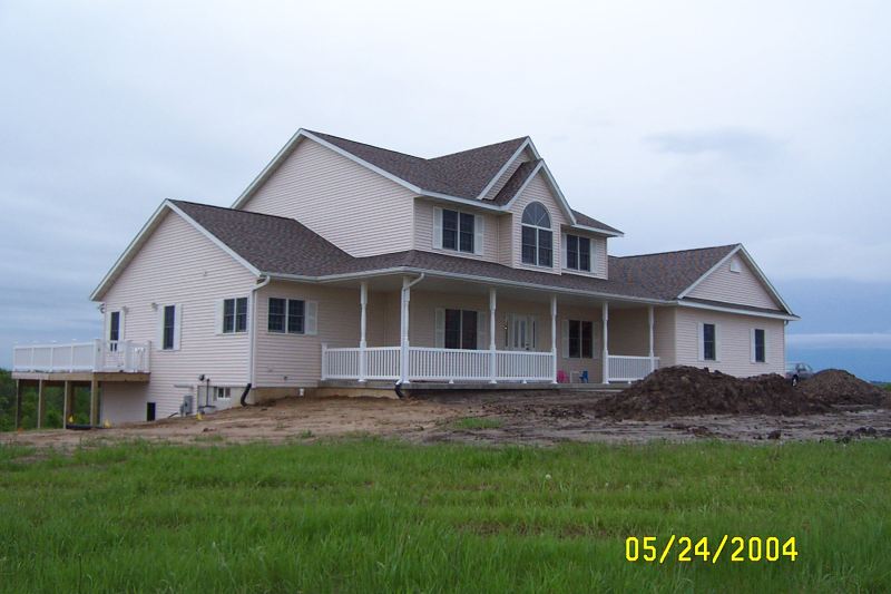 Picture of the front of our new house.  The shack is in the basement, which is visible on the lower left corner of this picture,