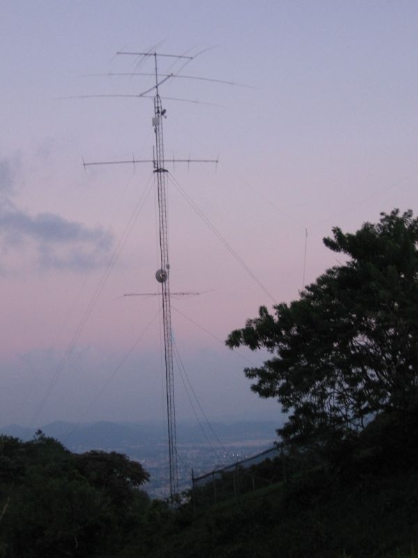 130ft tower with Town of Caguas 1500ft below in background.