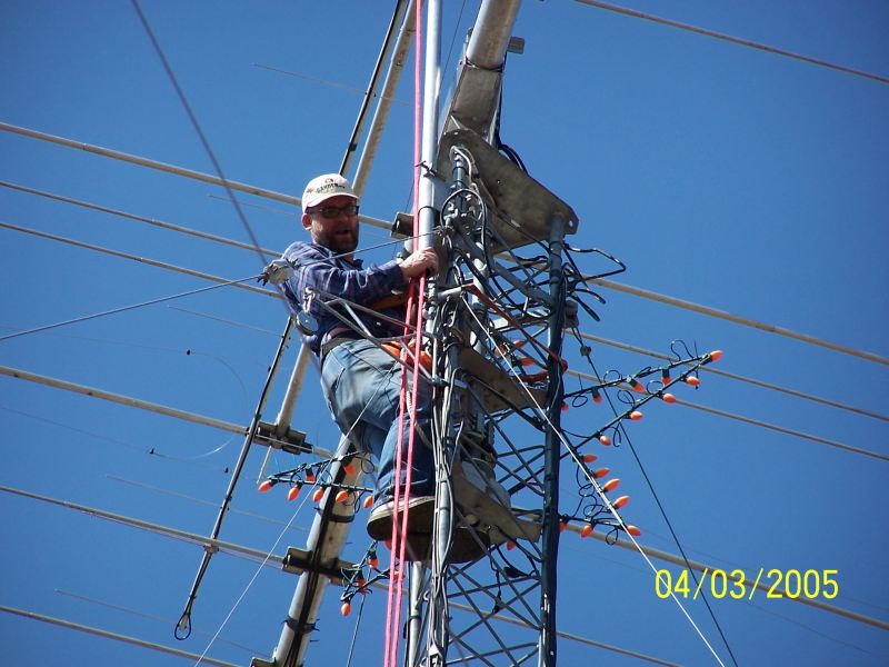 One of my friends, Chuck doing some tower work for me.