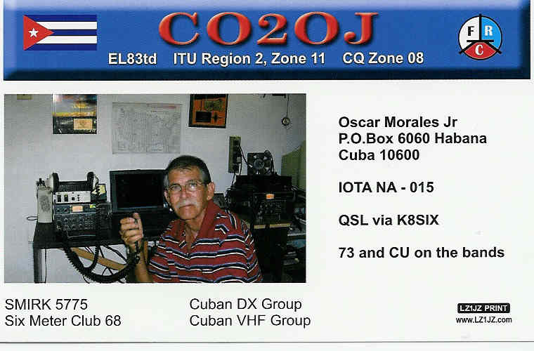 CARD FROM CO2OJ, WORKED FROM EN43 ON 2 METERS FROM JULY 2007 2 METER OPENING.