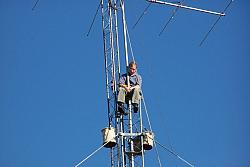 Chris KC9DGP just can't get enough of that pole sitting.  Especially when the winds gust to 30 mph.