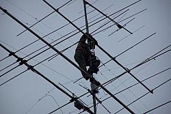 Chuck up on the mast, amidst a lot of wire and aluminum!