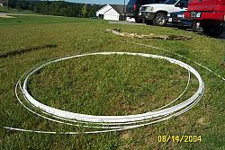 Polygon Fiberglass Guy Rod, still coiled up from shipping, ready to be rolled out and cut.