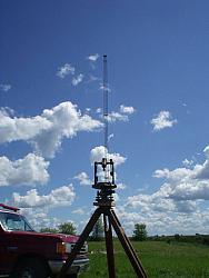 W0AIH used two transits to help make sure the tower was perfectly straight.