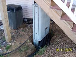 Back side of cable box.  Have not backfilled yet.