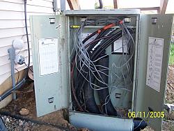 Cut the hardline & drain tile just so it fit.  Still have to install connectors, lightning protection, etc.