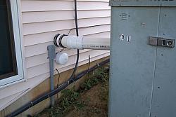 I have two 4 inch holes in the house for cables, but only need one of them for now.