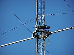 Closeup of K0XG orbital ring rotor on 10M tower