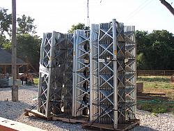 Eight BX towers awaiting assembly