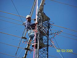 One of my friends, Chuck doing some tower work for me.
