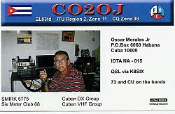CARD FROM CO2OJ, WORKED FROM EN43 ON 2 METERS FROM JULY 2007 2 METER OPENING.