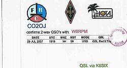BACK OF CO2OJ CARD WITH 2 METER CONTACT.