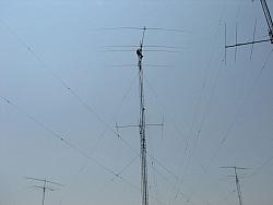 New 4 element full sized 40 @ 140'
M2 3 element 80' yagi is directly behind
on its own 140' self supporting tower.