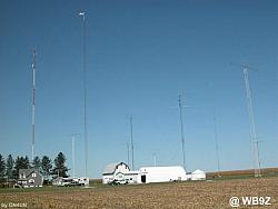 The WB9Z antenna farm... which has
changed somewhat since this photo
taken by ON4UN in 2004